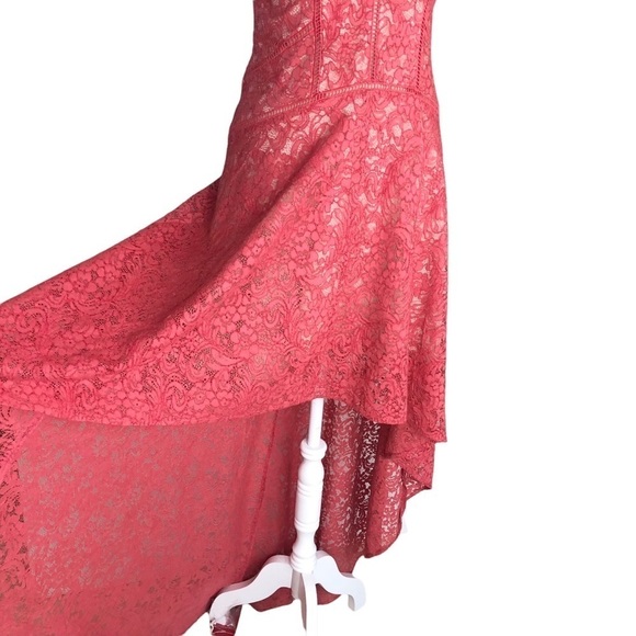 The Jetset Diaries salmon lace Rava dress high/low maxi straps small TJD - Picture 12 of 15